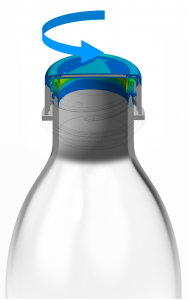 Figure 2: Simulating cap screwed onto a bottle